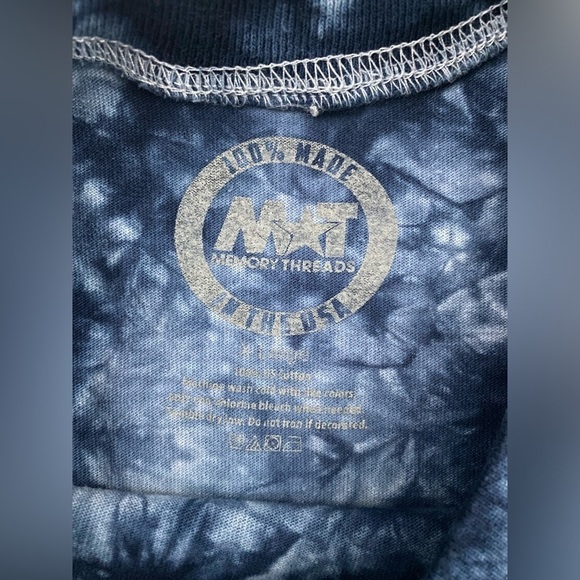 NAPLES Blue White Tie Dye Logo T Shirt in XL - Picture 6 of 7